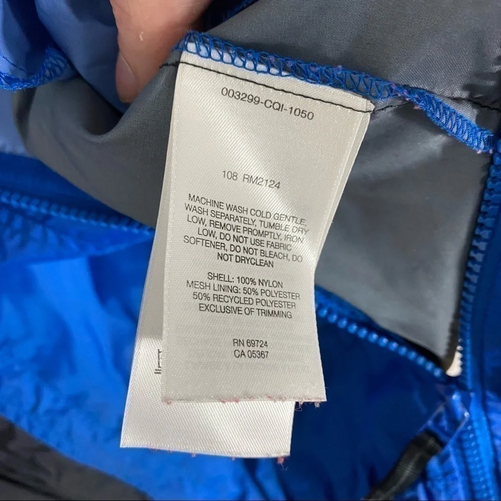 Columbia Rain Coat Light Jacket Small Men’s Blue Black Packable Full Zip Hooded